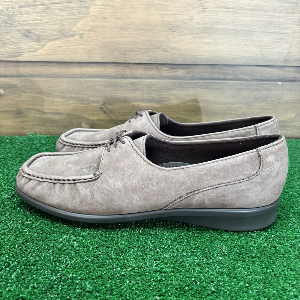 SAS Petra lace up truffle nubuck suede comfort moccasins women Size 10.5 M EUC - Picture 2 of 16